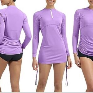 Ewedoos lavender sun protection, women’s rash guard shirt. Quick dry.  Size 2XL